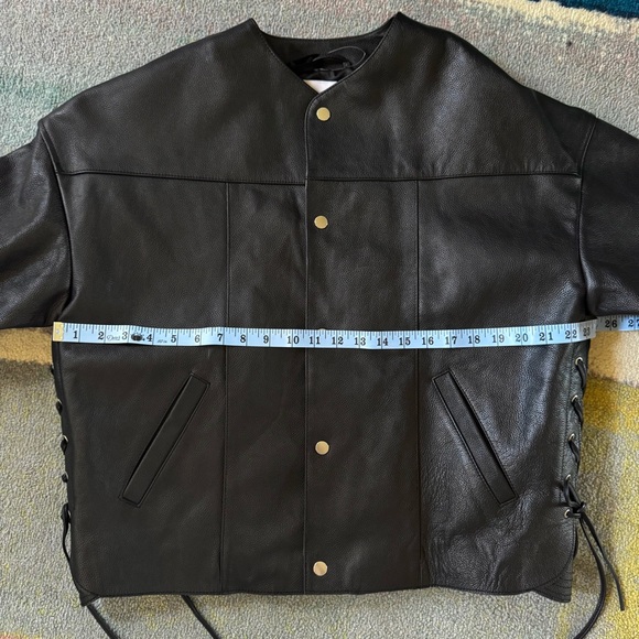 NWT Deadwood Canoo Oversized Leather Jacket Black Medium - Picture 16 of 17